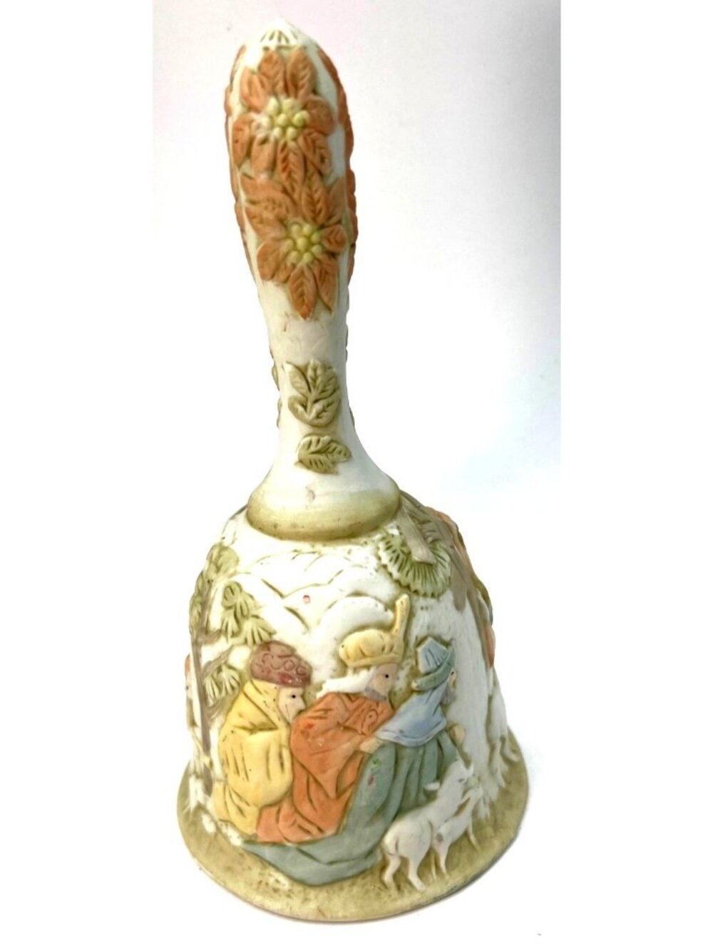 Lefton Porcelain Bell Nativity Scene Christopher Collection O Come All Ye Faithf